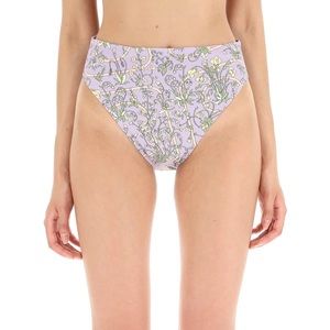 NWT Tory Burch Lilac Floral Medallion High Waist Bikini Bottom | Size M